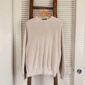 Brandy Melville Cream Knit Sweater Long Sleeve Casual Basic Top